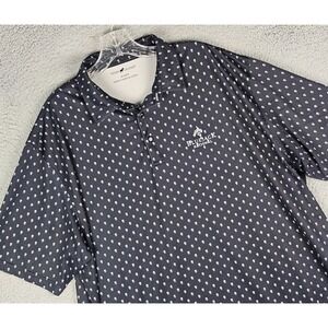 Horn Legend Polo Shirt Men 2XL Bamboo Charcoal Luxury Allover Skull Short Sleeve